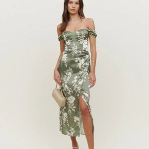 NWT Reformation Genesis Silk Dress in Willow size 6